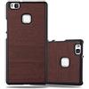 Cadorabo Custodia per Huawei P9 Lite in Woody caffè - Rigida Cover Protettiva Sottile con Bordo Protezione - Back Hard Case Ultra Slim Bumper Antiurto Guscio Plastica