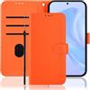 IMEIKONST per Samsung Galaxy S26 FE Custodia a portafoglio arancione YBP1 | Custodia a libro in pelle PU con chiusura magnetica, antiurto, con 3 scomparti per carte di credito