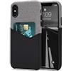 Tasikar Cover iPhone XS Max Custodia Portafoglio in Pelle e Tessuto con Sottile Custodia Porta Carte di Credito Compatibile con iPhone XS Max (Nero)