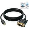 Vomtaric Cavo USB C a VGA 1,8 m, convertitore USB tipo C a VGA 1080P a 30 Hz, per laptop, telefono, tablet, monitor, proiettore, TV HD, con connettore placcato oro e audio da 3,5 mm