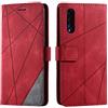 SONWO Cover per Galaxy A30S, Flip Caso in PU Pelle Case Cover Portafoglio Custodia per Samsung Galaxy A30S, [Kickstand] [Slot per Schede], Rosso