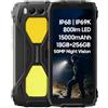 Blackview BV7300 Smartphone Rugged, Luci da Campeggio Dual 800LM, Batteria 15000mAh, 18GB+256GB, 6,67'' 90Hz HD+, 50MP Fotocamera Visione Notturna, Telefono Impermeabile IP68 Android 14, NFC Nero