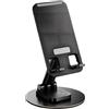 i! - Supporto per cellulare - Supporto per cellulare regolabile - girevole a 360° - completamente pieghevole - compatibile con iPhone 16 15 14 13 Pro Max, smartphone Android, e-reader, tablet - nero