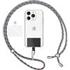 NALIA Cordino per Cellulare con Patch, Universale Catena per Custodia Telefono 160 CM, Laccio Portachiavi Colorato, Cordino da Collo con Ciondolo con Gancio in Metallo, Colore:Orca bianco nero