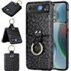 Generic Custodia per Motorola Razr 40, motivo leopardato sottile con supporto ad anello, guscio leggero anti-goccia, protezione migliorata per donna e ragazza (nero)