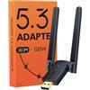 ZEXMTE Adattatore Bluetooth 5.3 per PC, 590FT/180M USB Bluetooth Dongle per desktop, laptop, stampante, tastiera, mouse, cuffie, Windows 8/10/11 compatibile (collegamento e gioco)