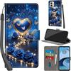 PHINIENLAND Cover per Motorola Moto G14 custodia portafoglio Cuore | 3 scomparti carte, 1 tasca banconote, Chiusura magnetica, Supporto, Pelle PU flip cover per Moto G14