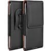 moex Plug Case compatibile con Samsung Galaxy A40 Custodia con clip per cintura, custodia per cellulare in pelle vegana, custodia a libro pieghevole - nero