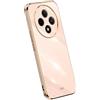 RankOne La Custodia del Telefono è Adatta per OPPO Reno12 F 5G / Reno12 FS 5G / OPPO Reno 12 F 4G / OPPO Reno 12 FS 4G (6.67 Inches), Case per Cellulare in Silicone con Telaio Galvanico - Rosa