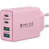 LumFocus Caricatore USB C, 40 W 4 porte Presa Caricabatterie Rapido USB C, Multipla Settore Doppio PD+QC 3.1A Tipo C Adattatore per iPhone 17 16 15 14 13 12 11 Pro Max X XS XR 8 7 6S Plus Mini SE, iPad