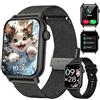 Tisoutec Smartwatch unisex con funzione telefonica, touchscreen da 1,83 (nero-1)