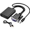 SZJUNXIAO Adattatore da VGA a HDMI 1080P con Audio Video, Converter Adapter vga Maschio a hdmi Femmina Connettore per Collegamento di Laptop, Proiettore, PC, TV Box, Monitor