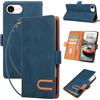 Rosbtib Cover per iPhone 17e Custodia Pelle PU di Alta Qualità Libro con Porta Carte Protezione Portafoglio Antiurto Cuoio Flip Case Custodia per iPhone 17e - Blu