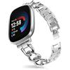 HinZann Metallo Cinturino per Fitbit Versa 4/3 / Sense 2 / Sense - Argento | Lega Metallica, Metallo Cinturini di Ricambio per Donna, Elegante, Sottile, Regolabile, Bracciale, Leggero