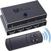 blicadijo Switch HDMI 3 in 1 Out - 8K alluminio HDMI splitter con telecomando IR supporta Dolby Vision 8K @ 60Hz 3D HDCP 2.3 Plug & Play per PC, laptop, TV, proiettore, solo modalità specchio