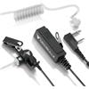 Decibullz Cuffie acustiche di sorveglianza a 2 vie, set audio K1 compatibile con Kenwood K-Plug e Baofeng, microfono PTT in linea, bobina trasparente, jack a 2 pin di tipo K (3,5 mm e 2,5 mm)
