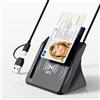 ROCKETEK Lettore di smart card 2 in 1 USB-A+USB-C Supporta NFC, adatto alle nuove carte d'identità e carte bancarie,Lettore di smart card di livello militare DOD compatibile con Windows/Linux/Android/PC/laptop