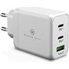 Wicked Chili 65W USB-C GaN Caricatore a 3 Porte con Due Porte USB-C e | USB-A, Compatibile con Microsoft Surface Laptop, Surface Book, Surface Go, Surface PRO, Notebook, cellulari e Tablet