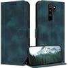 ZONNAVI Cover per Xiaomi Redmi Note 8 Pro, [Blocco RFID] Custodia a Libro in Pelle con Porta Carte, Flip Case Portafoglio Antiurto Cover per Redmi Note 8 Pro (Verde Scuro)