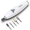 HoMedics Set Manicure e Pedicure Elettrico 6 in 1, Fresa per Unghie Elettrica con 6 Accessori per Pulire, Riparare, Modellare, Limare e Lucidare le Unghie con 8 Velocità Regolabili, Bianco