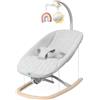 Chicco Sdraietta Dondolo Neonato Zen Wave 0-6 Mesi, Movimento Naturale Senza Batterie, Barra Gioco con Giostrina e Musica Rilassante, Compatta, Richiudibile e Salvaspazio