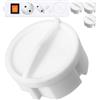 Your Day Mate Copripresa, 4 pezzi, bianco, in silicone, protezione della presa contro spruzzi d'acqua, polvere, copertura per presa SchuKo tipo F, tappo per aperture di avvolgicavo, presa multipla