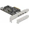 DeLOCK Scheda PCI Express x4 per 4 x USB Type-C + 1 x USB Tipo-A - SuperSpeed US