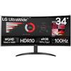 LG 34WR50QK-B Monitor PC 86,4 cm [34] 3440 x 1440 Pixel Wide Quad HD Nero (LG Ul