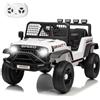 Garvee Auto Jeep Elettrica Per Bambini 12V, Cintura Di Sicurezza, Bianco | Telecomando, 3-6 Anni, Batteria 4,5Ah, Velocità Regolabili, Musica Wireless, Luci LED