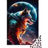 UVTMWVTCUSIQ Lupo Astronauta Puzzle 1000 Pezzi Carta per Adulti Sci Fi Gioco di Puzzle 1000 Pezzi Spazio Decorazione Casa Relax Regalo Famiglia 38x26cm/1000pcs