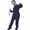 Zophlly Michael Myers Costume per bambini, maschera horror Michael Myers, con coltello, per Halloween, carnevale, cosplay, tuta (blu 1, S)