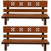 ORFOFE Panchina in Miniatura per Casa delle Bambole, 2 Pezzi in Legno | Stile Vintage Semplice, Finitura Liscia Marrone, per Scene Creative, Vetrine e Lavori Manuali