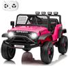 Garvee Auto Jeep Elettrica Per Bambini 12V, Cintura Di Sicurezza,Rosa Scuro | Telecomando, 3-6 Anni, Batteria 4,5Ah, Velocità Regolabili, Musica Wireless, Luci LED