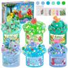 LAWOHO Set di 6 dinosauri Slime - Melma di muco di nuvola, burro e fango trasparente, per bambini, Fluffy Slime con additivi per dinosauri, 360 ml, melma blu e verde, per bambine e ragazzi, Dio