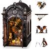 Foyucool Kit DIY Book Nook per Adulti, Bastion du Dragon | Con Luci LED e Legno Laser, Decorazione Miniature per Libreria, Kit Creativo Immersivo, Regalo per Natale, Compleanni e Feste