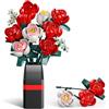 Booyuer Set di Costruzione Fiori e Piante, 841 PCS - 11 Rose Bouquet Flowers Artificiali con Vaso, Regali per Lei o Lui San Valentino, Compleanno, Festa della Mamma Natale per Adulti e Bambini 6+