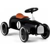 KOMFOTTEU Macchina Cavalcabile Vintage per Bambini 18+ Mesi (Nero) | Macchinina senza Pedale Ride on, Auto da Corsa con Ruote Silenziose, Volante e Sedile Comodo, Max 30 kg
