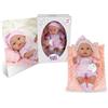 Teorema Giocattoli, Bambola in Vinile, +12 Mesi, Vestito rosa con Fiori, Corpo Morbido con Cuscino, Giocattolo per bambine e bambini, Colore rosa