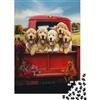UVTMWVTCUSIQ Cuccioli Golden Retriever Puzzle 1000 Pezzi Carta per Adulti Scena Camion Campagna Rilassante Famiglia Decorazione Regalo 38x26cm/1000pcs