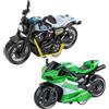 SHDIEHJFMLDH 2 pezzi Moto Giocattolo,Tirare Indietro la Motocicletta,Motocicletta in Lega,Simulazione Moto Giocattolo Per Giochi Educativi Per Bambini,Regalo Per Feste Di Compleanno（blu e verde）