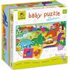 Ludattica | Baby Puzzle Dinosauri | Puzzle bambini da 2 anni | Puzzle Double Face 32 pezzi | Due giochi in uno | Dimensione 67 x 32 cm | Made in Italy
