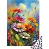 UVTMWVTCUSIQ Fiori Selvatici Colorati Puzzle 1000 Pezzi Carta per Adulti Stile Artistico Famiglia Concentrazione Relax Decorazione Regalo 38x26cm/1000pcs