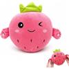 Dongcill Peluche Musicale Interattivo,Pianoforte Musicale InPeluche,Fragola | Peluche a Forma Di Fragola Con Sensore Tattile,Giocattolo Musicale In Peluche,per l'Educazione Della Prima Infanzia, Regalo
