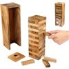 LOGICA GIOCHI art. Condominio - Gioco da Tavolo Multigiocatore - Gioco in Legno Naturale Teak - Torre Traballante (Grande)
