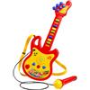 Generico Chitarra Elettrica Giocattolo Bambini con Microfono Amplificato Effetti Luminosi Tracolla Melodie Preregistrate Chitarra Rock Elettronica cm 45 Chitarre Giocattolo Bambini Chitarre con Suoni Rock (A)
