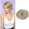 QIANCHUN Head Top - Parrucca di ricambio, 15 cm, con clip in capelli lisci e soffici, con riga laterale, con frangia (24H#)