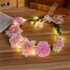 HhBdy Cerchietto per Capelli a LED, A Forma di Corona di Fiori (Rosa)