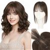 SEGOHAIR Extension per capelli veri da donna, con frangia ondulata, legata a mano, 9 x 12 cm, con 3 clip, facile da fissare, base leggera e traspirante, #02 marrone moka
