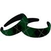 RODAILYCAY Cerchietti per capelli per donne e ragazze, confezione da 2 cerchietti imbottiti con motivo scozzese verde navy blu a croce, alla moda, spessi e larghi, cerchietti per capelli in velluto, accessori