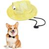 FooYee Cappello da Sole per Cani, Cappello da Pescatore per Animali Domestici con Protezione UV, Regolabile con Fori per le Orecchie, per Cani e Gatti, Taglia S - Giallo